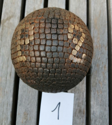 Ancien triplette Boule lyonnaise Laiton 1.1 Kg 9.3 cm Bel