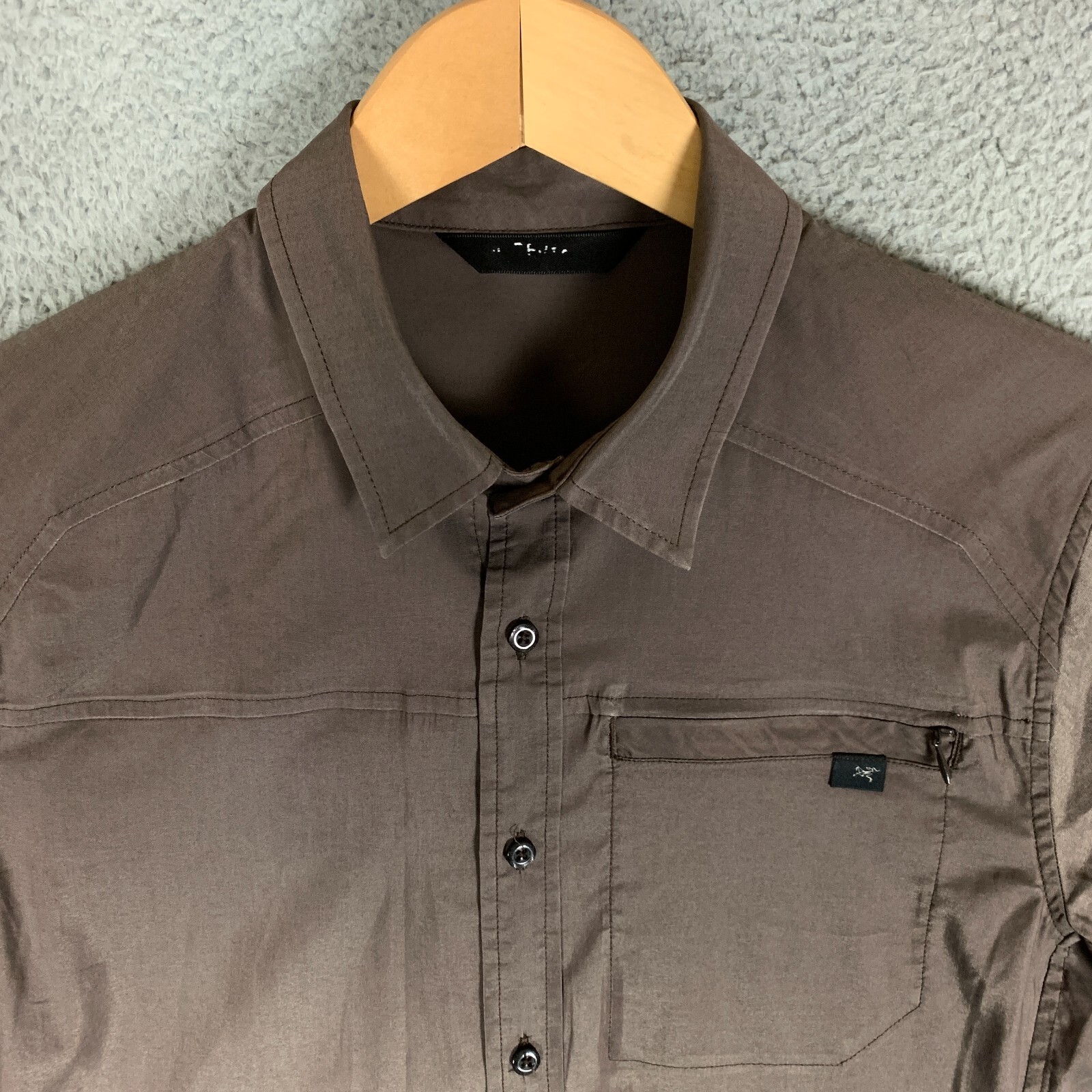 Arc'teryx Frontera Camicia Uomo Small S Marrone Manica Corta Viaggio Tasca Gorpcore