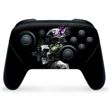 Nintendo Switch Pro Controller Skin Decal Vinyl Wrap - glowing Skulls in Smok
