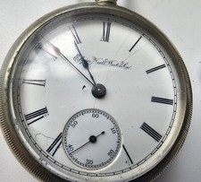 Vintage Elgin National Watch Co Pocket Watch Nickel Silver