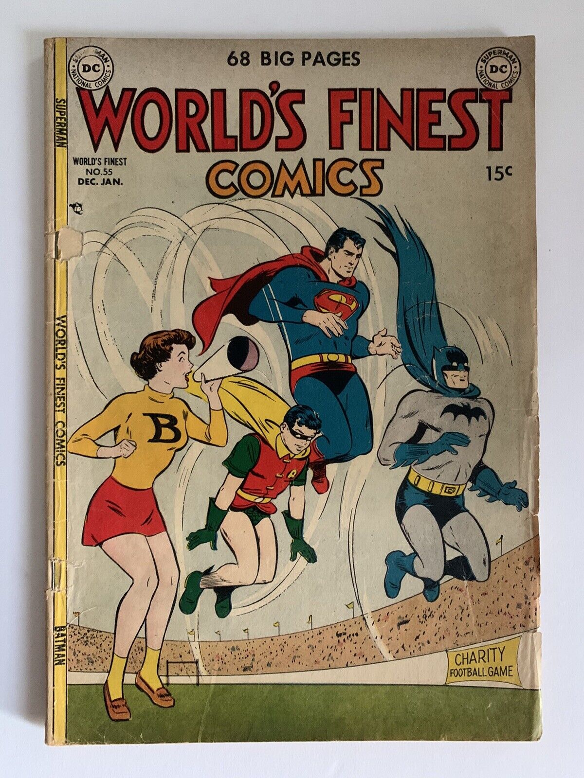 WORLDS FINEST COMICS #55 2.5 GD+ 1951-1952 SUPERMAN BATMAN ROBIN APPEARANCE DC
