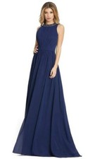 leena for Mac Duggal Embellished High Neck Pleated Gown- Size 8 (LK# 116 A)