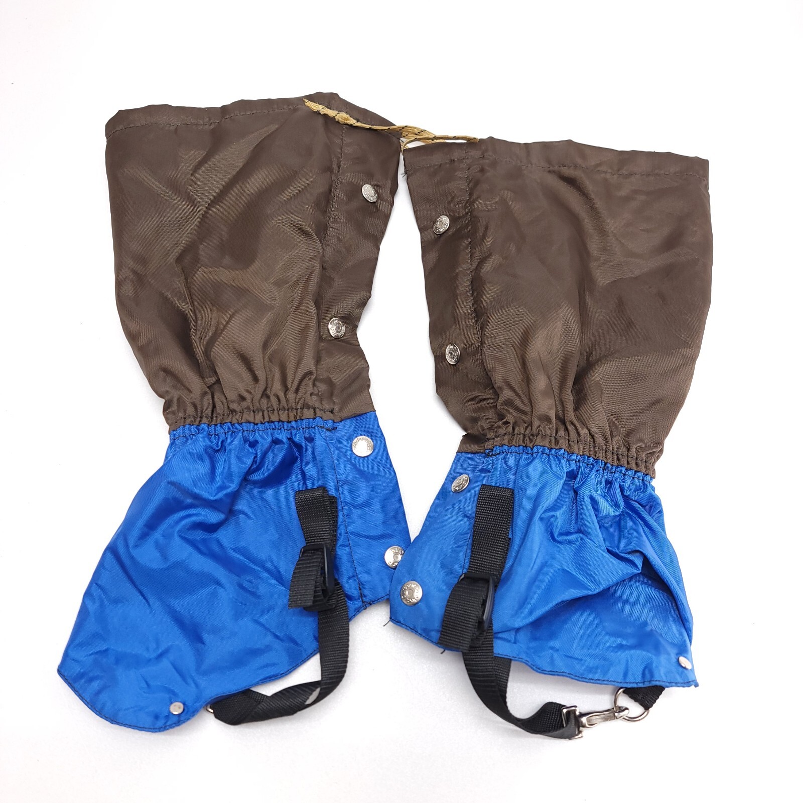 Vintage Outdoor Products Blue Brown Leg Snow Gaiters Hiking Adventure USA Made