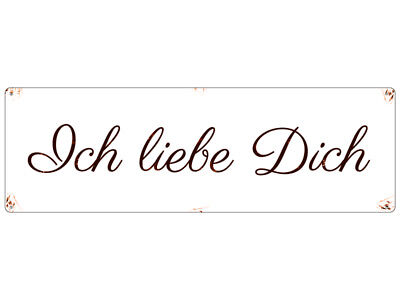 Metallschild Blechschild Ich Liebe Dich Spruch Partner Geschenk Jahrestag Ebay