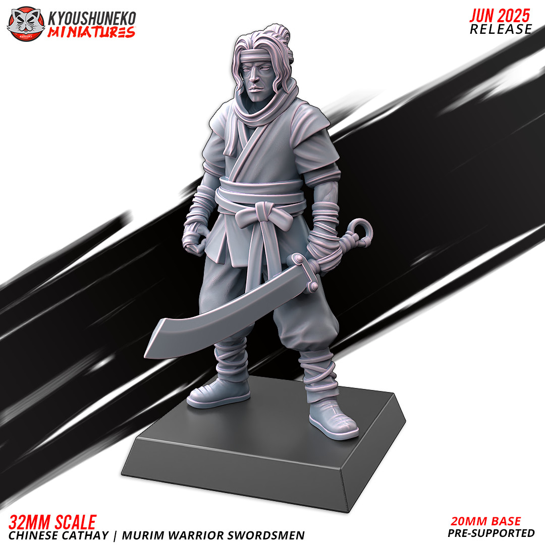 Kyoushuneko Chinese Murim Warrior Swordsmen X10 28mm/32mm Scale -NO BASES-