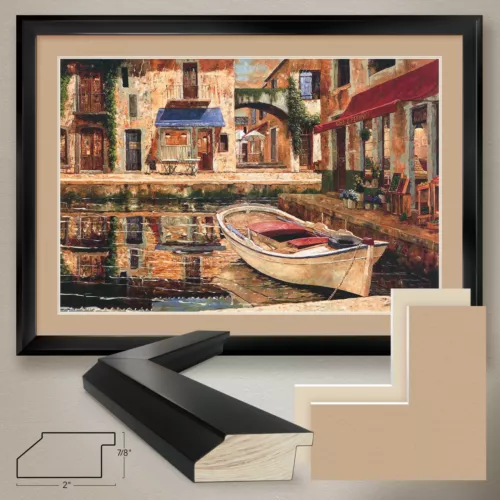 44W"x32H": LOVELY DAY by GILLES ARCHAMBAULT - BOAT - DOUBLE MATTE, GLASS & FRAME
