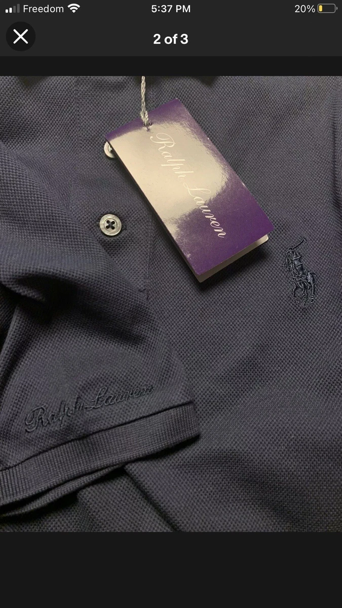 Ralph Lauren Purple Label Polo Shirt Navy Blue Made In Italy