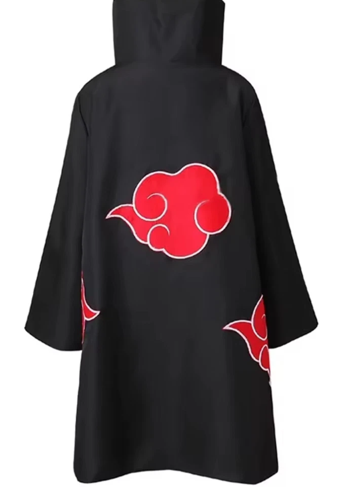 Capa Akatsuki Uchiha Itachi para niños adultos túnica larga negra capas Halloween Carn Foto 2 de 4