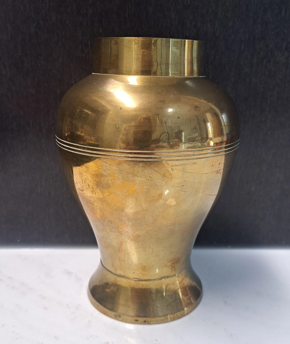 Vintage Brass Vase India In Collectible Brass Metalware for sale