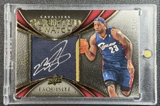 2008 UPPER DECK EXQUISITE LEBRON JAMES SCRIPTED SWATCHES USED PATCH AUTO /23 AL2