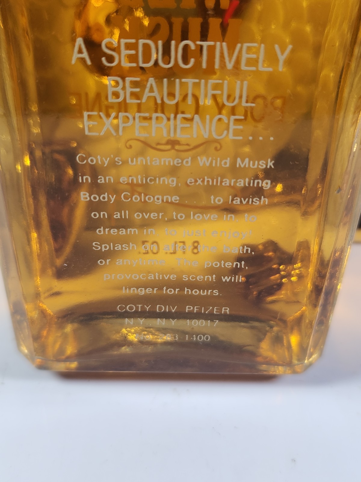 Wild Musk Coty 8.0oz Splash Pfizer 1970's