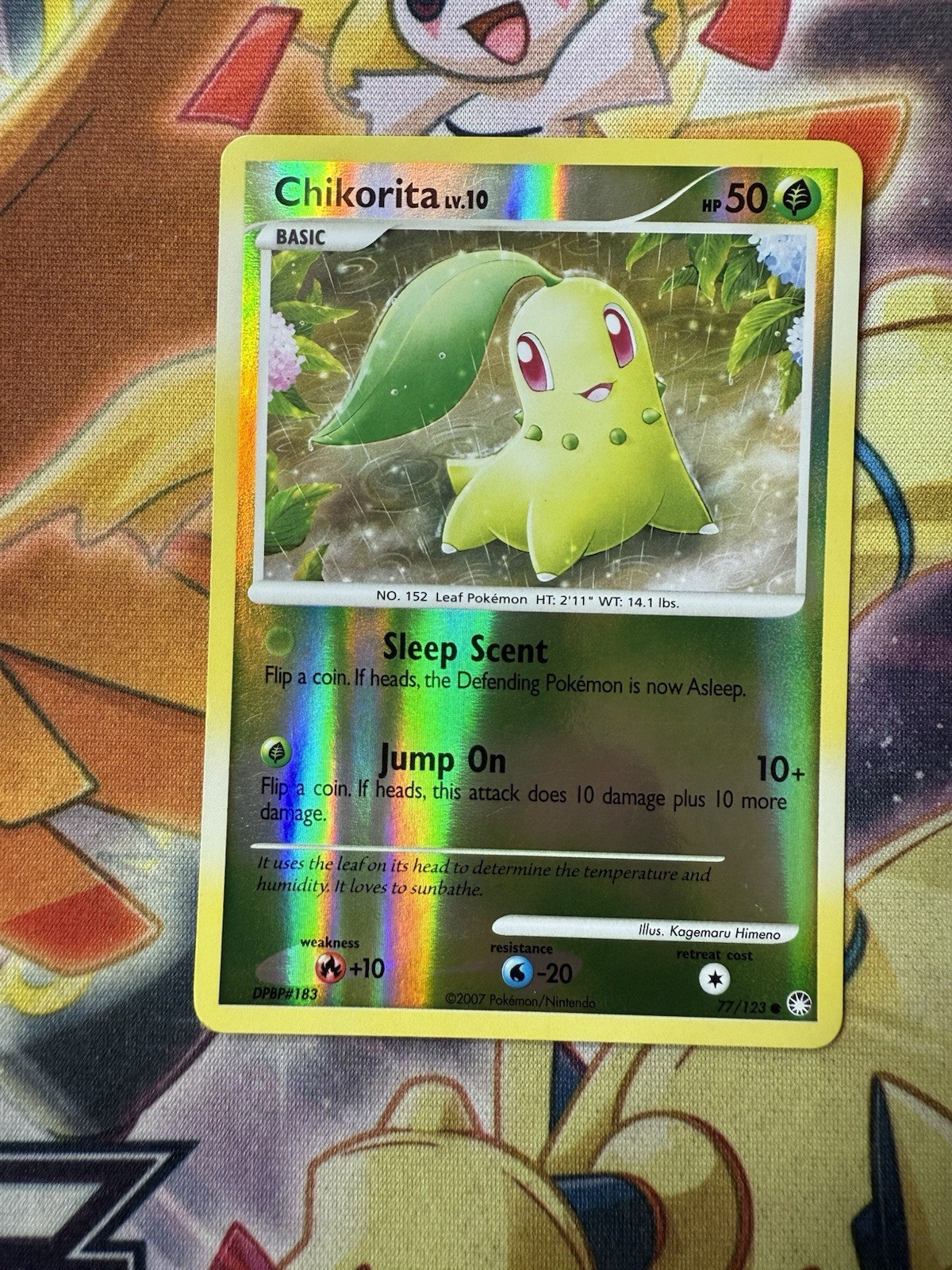 Chikorita 77/123 Mysterious Treasures Reverse Holo NM