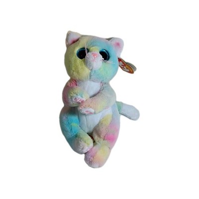 Ty Beanie Bellies JENNI Tie-Dyed Kitty Cat 6'' Plush -  Glitter Eyes - Retire