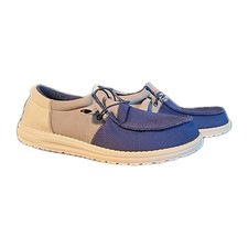 Hey Dude Wally Men's 11 Tri Varsity Sport Mesh Casual Shoes Navy/Grey/White
