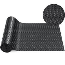 12 in x 20 ft Rubber Flooring Rolls Mats, Heavy Duty Diamond Plate Garage Flo...
