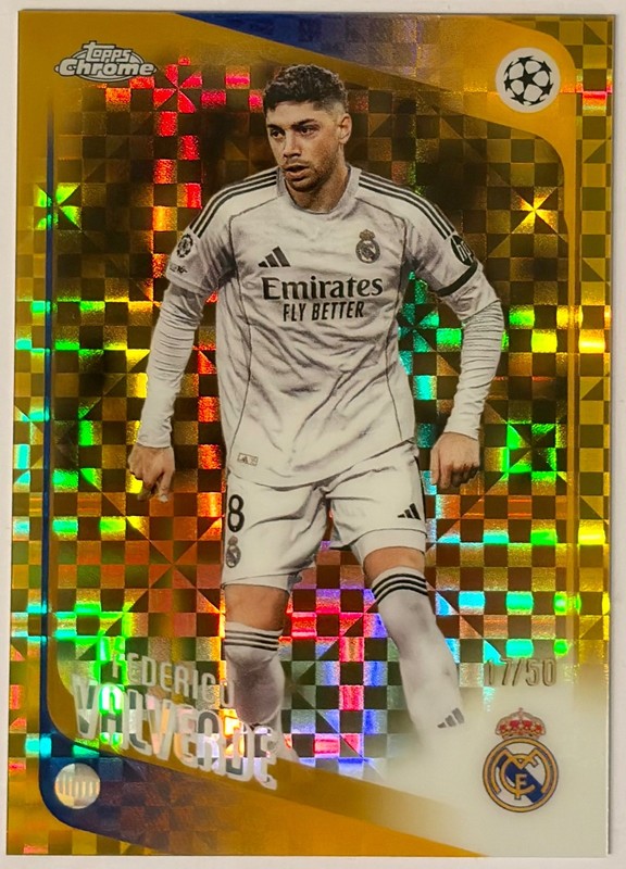 Federico Valverde GOLD X-FRACTOR /50 2025-26 Topps Chrome UEFA #65