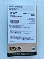 02-2026 GENUINE EPSON T6039 LIGHT LIGHT BLACK 220ml INK STYLUS PRO 7880 9880