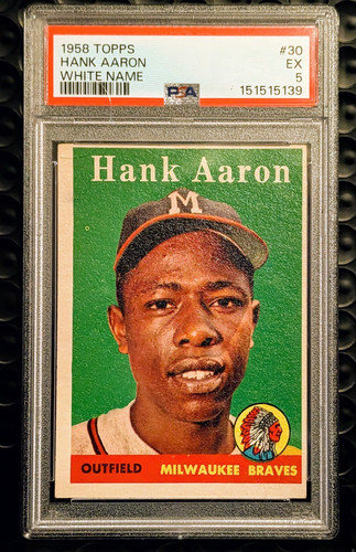 1958 Topps Hank Aaron #30 White Name PSA 5 EX