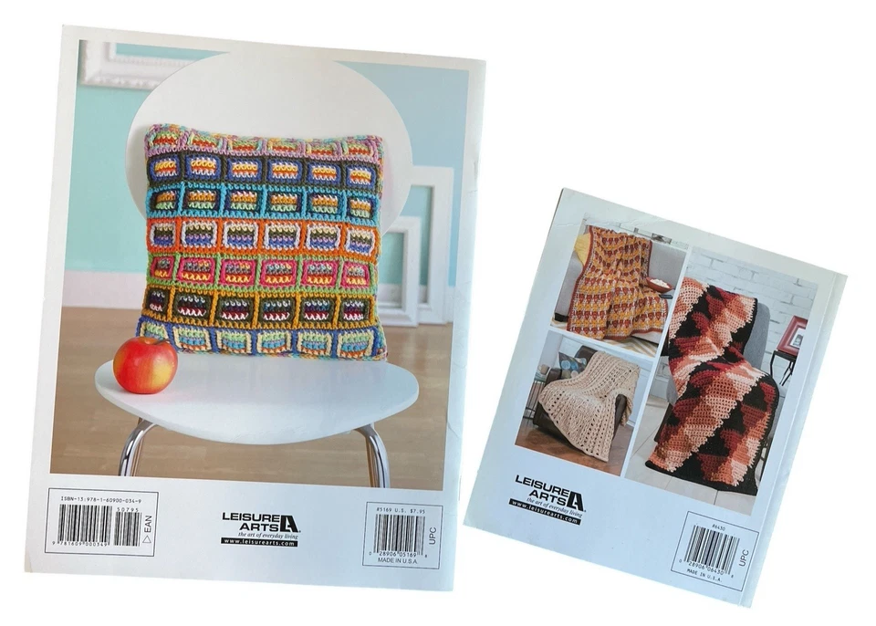 Lote de 2 libros de ganchillo de artes de ocio Q-Hook proyectos afganos de bolsa de chatarra rápida Foto 2 de 4