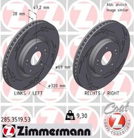 2X Bremsscheibe Black Z Zimmermann 285.3519.53 FüR Hyundai I40 1 VF CW Kona OS 7