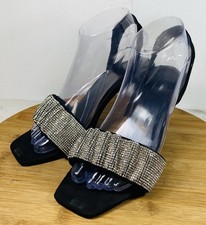 Silver Sparkly Heel Sandals Size 6.5