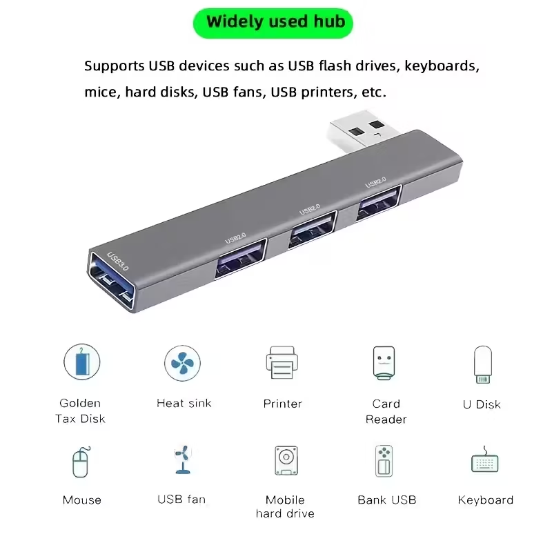 2pcs USB C to USB Hub 4 Ports, Multiport Adapter, USB 3.0 Port Type C Docking US