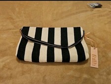 Faith Black And Cream Clutch Bag
