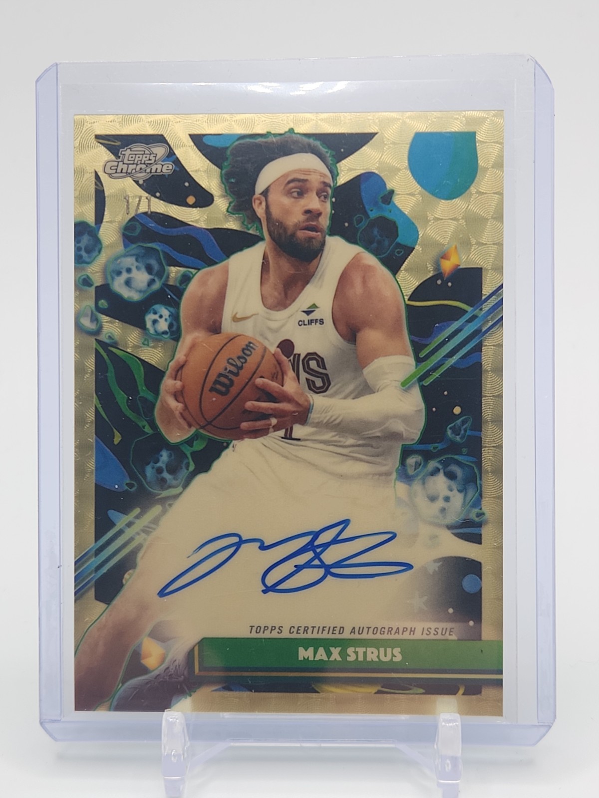 MAX STRUS 1/1  2025-26 Topps Cosmic Chrome Auto Variation Auto #CCA-MS CAVALIERS