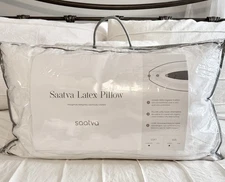 SAATVA LATEX PILLOW QUEEN SIZE 18x28 ORGANIC COTTON STANDARD LOFT