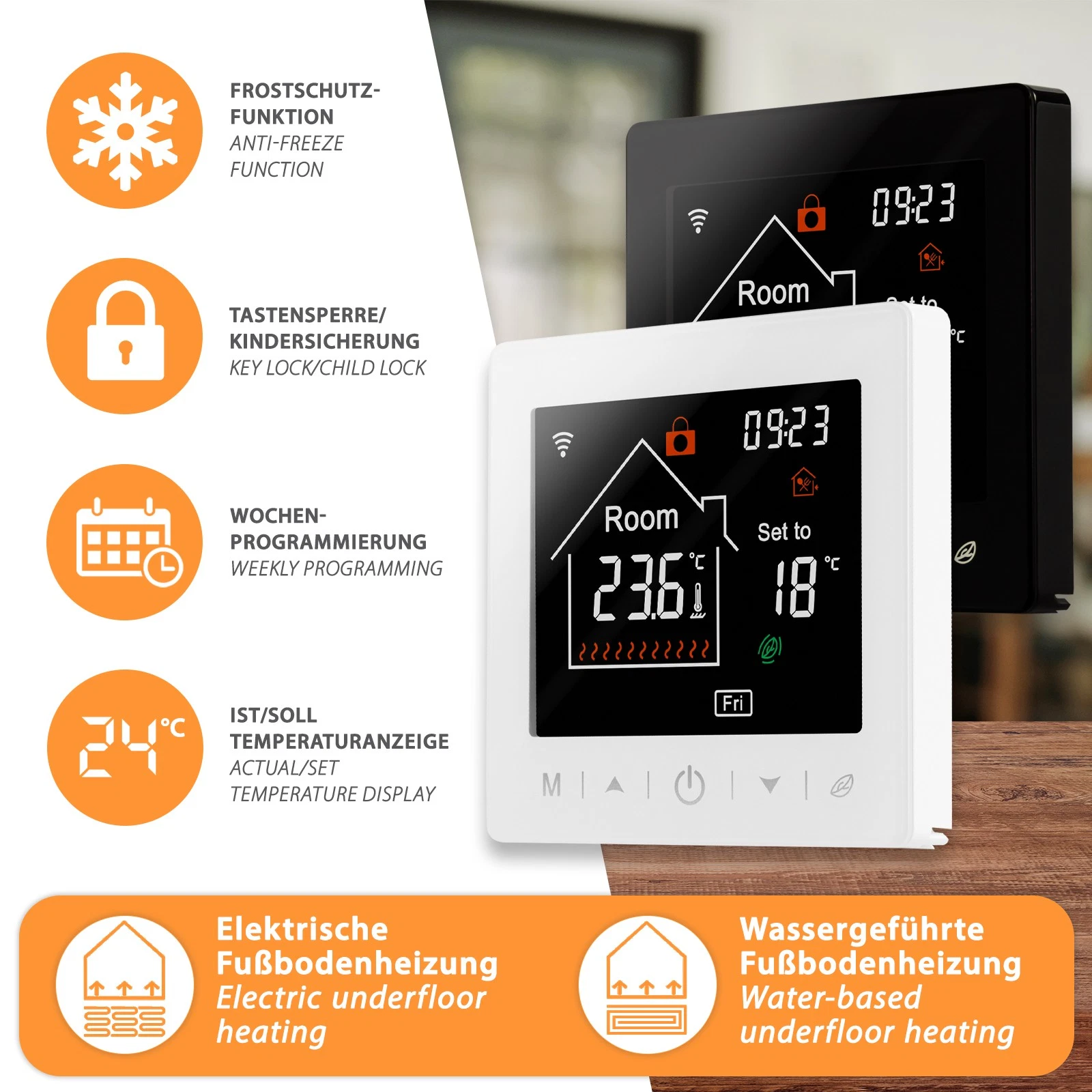 Wifi Smart Thermostat Room Thermostat Heat Control Underfloor Heating Bluetooth