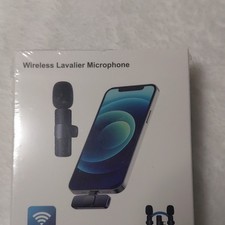 Wireless Lavalier Microphone for iPhone, Live Show, Interview, Vlog Video, Black