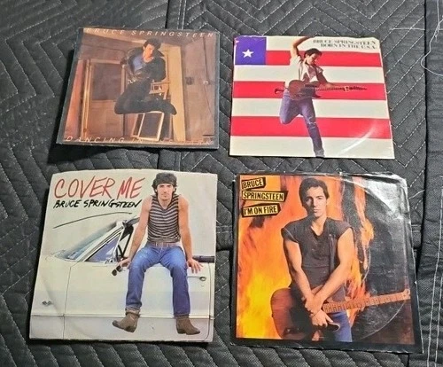 Lot Of 4 Bruce Springsteen 45s “Born In The USA” Singles  “Cover Me” / jersey g
