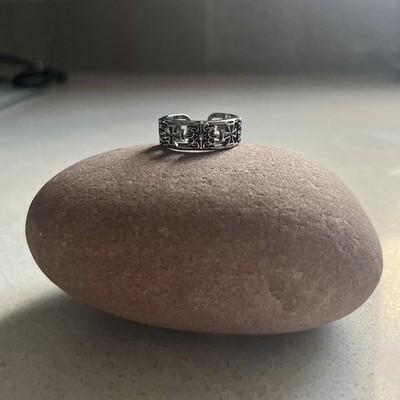 Y2K Silver Chrome Style Ring