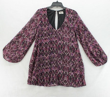 Show Me Your MUMU Tunic Top Womens Purple Jewel of the Nile Snake Print Boho