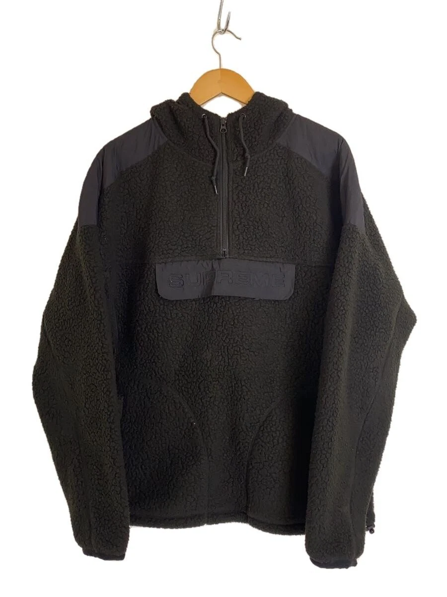 Supreme 17aw polartec maglione mezza zip con cappuccio parka XL poliestere BLK