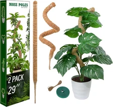 2 Pack Moss Pole, LveSunny 29 Inch Bendable Moss Pole Monstera Plant Support,...