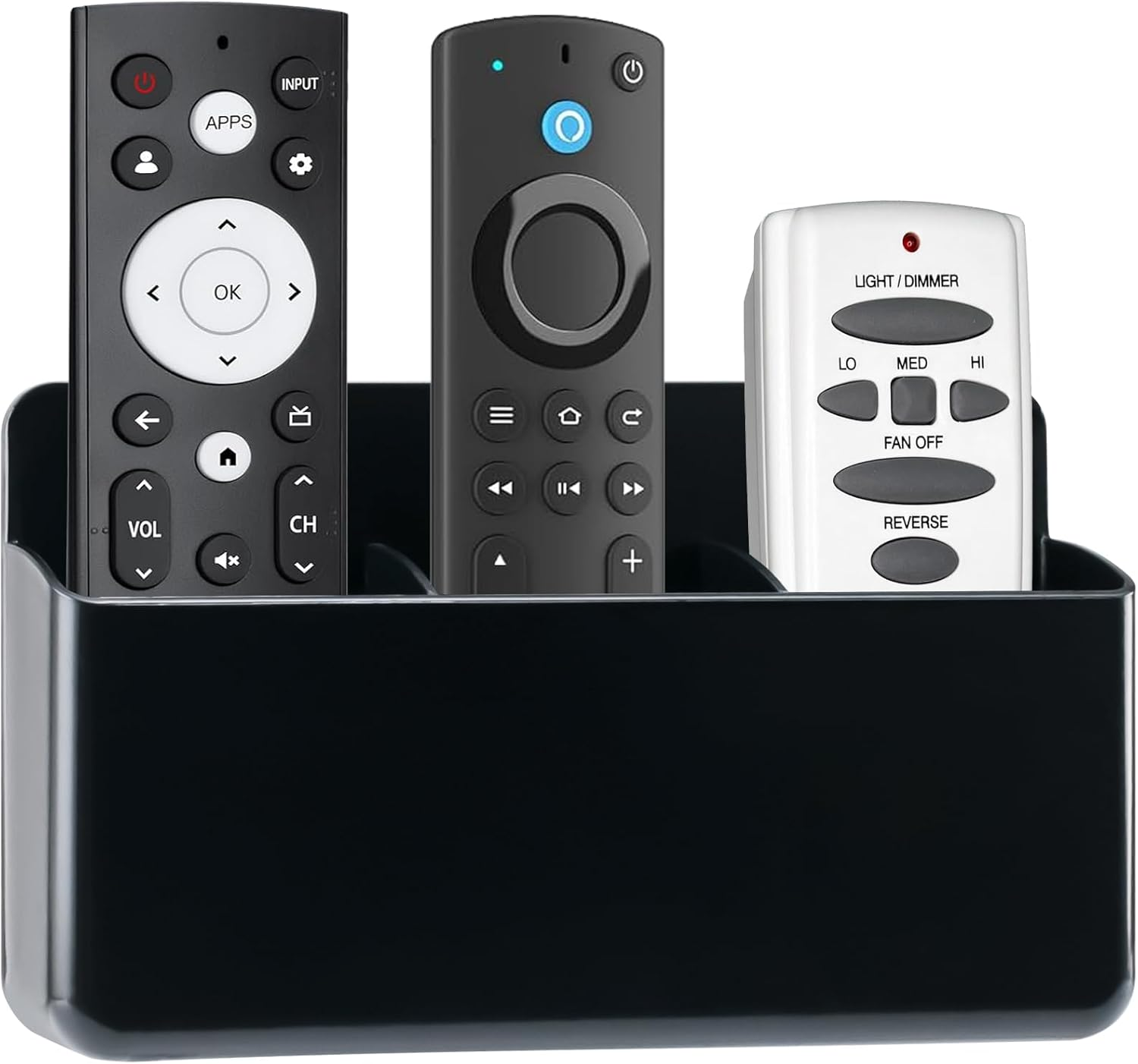 Remote Control Holder, Wall Mounted Remote Holder, 3 Slot Self Adhesive TV