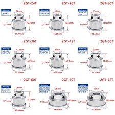 GT2 24-72 Zähne Zahnrad, Riemenscheibe 2GT Pulley Für 6mm/10mm Breite Zahnriemen
