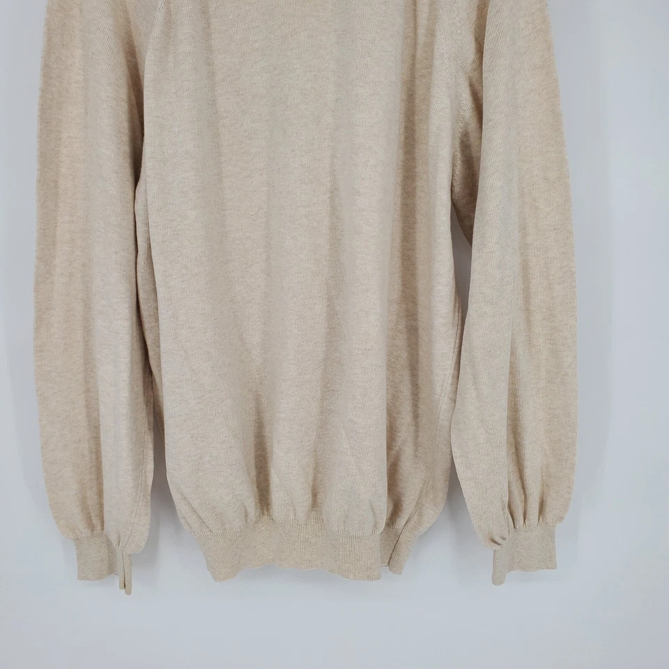 Suéter Toscano Calce Suelto Para Hombre XLT Beige Manga Larga Cuello Redondo Hecho en Italia Foto 4 de 4