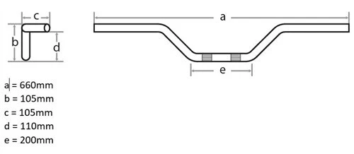 Manillar cromado, Airhead R50, R60, R75, R80, R90, R100; 32712313247/ HB247 Foto 3 de 3