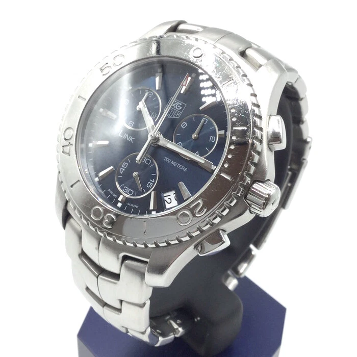 TAG HEUER LINK CRONO CJ1112 BA0576 Quartz Watch Blue Dial Used