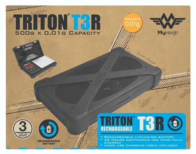Triton T3-R wiederaufladbare digitale Präzisions-Taschenwaage 500 g x 0,01 g