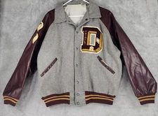 UIL Sweepstakes Varsity Jacket Mens Size 46 Gray Maroon D Trumpet 70s Vintage