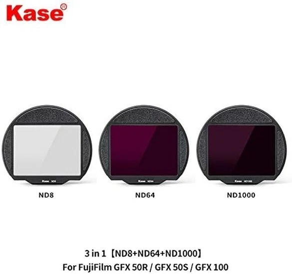 Kase Clip-in 3 Filter Kit ND8 ND64 ND1000 Fujifilm GFX 50R / GFX 50S / GFX 100 - Image 3 of 3