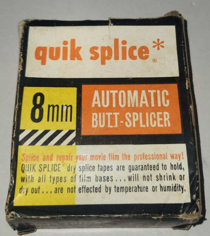 Vintage Quik Splice * Automatic Butt-Splicer 8mm Film Splicer in Box