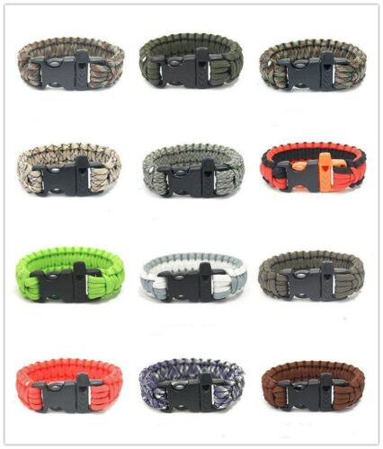 Para Cord Wristbands Outdoor Camping Survival Strap Lifesaving Bracelets