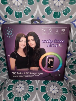 Dixie & Charli 10  Color Led Ring Light Table Stand Phone Holder Shutter Remote