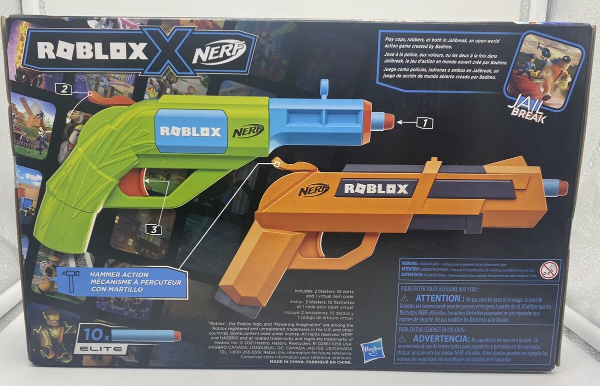 Nerf Dart Gun Roblox Elite Jail Break Armory 2 Pack W/ Digital In Game Code