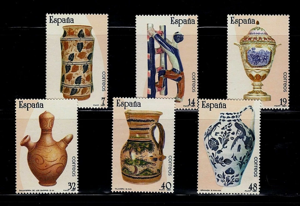 EDIFIL 2891/6 Artesania. Cerámica 6v. Pr. HB ESPAÑA 1987