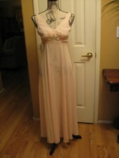 Vintage 1970's Alice Maloof Pink Nightgown Negligee Gown